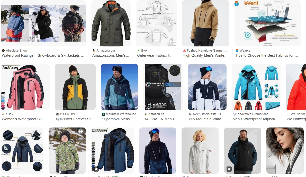 waterproof ski jacket fabrics